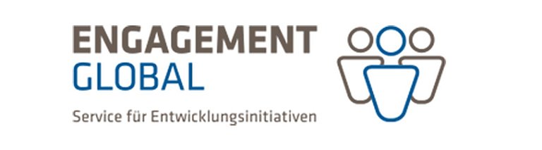 Mit den Logos von Engagement Global und des Bundesministeriums für wirtschaftliche Zusammenarbeit und Entwicklung wird die Förderung und Mittelbereitstellung für dieses Projekt aufgezeigt.