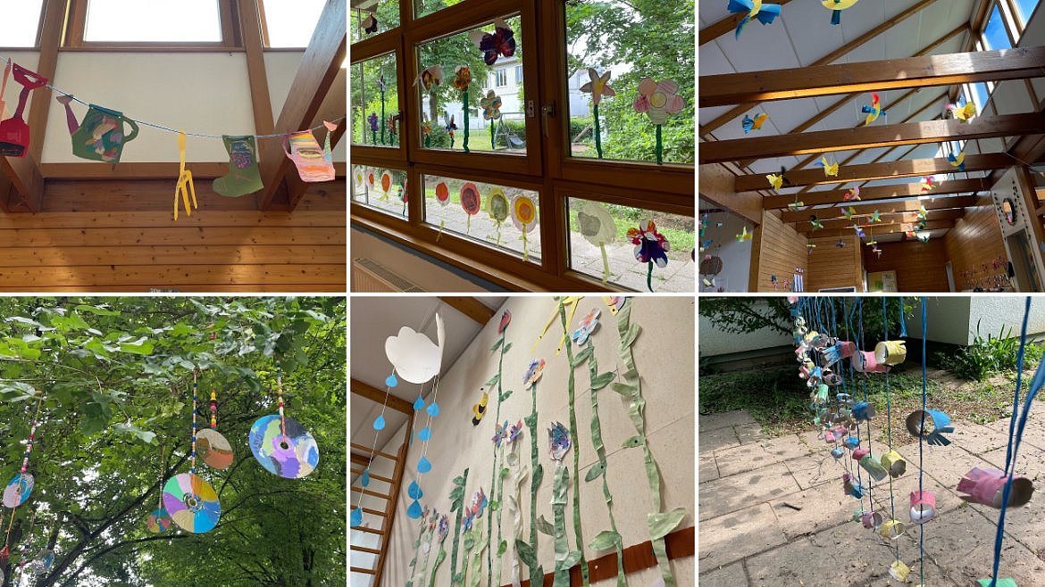 Seit Beginn des Projektes haben die Kinder verschiedene Bastelarbeiten zum Thema Natur erstellt.