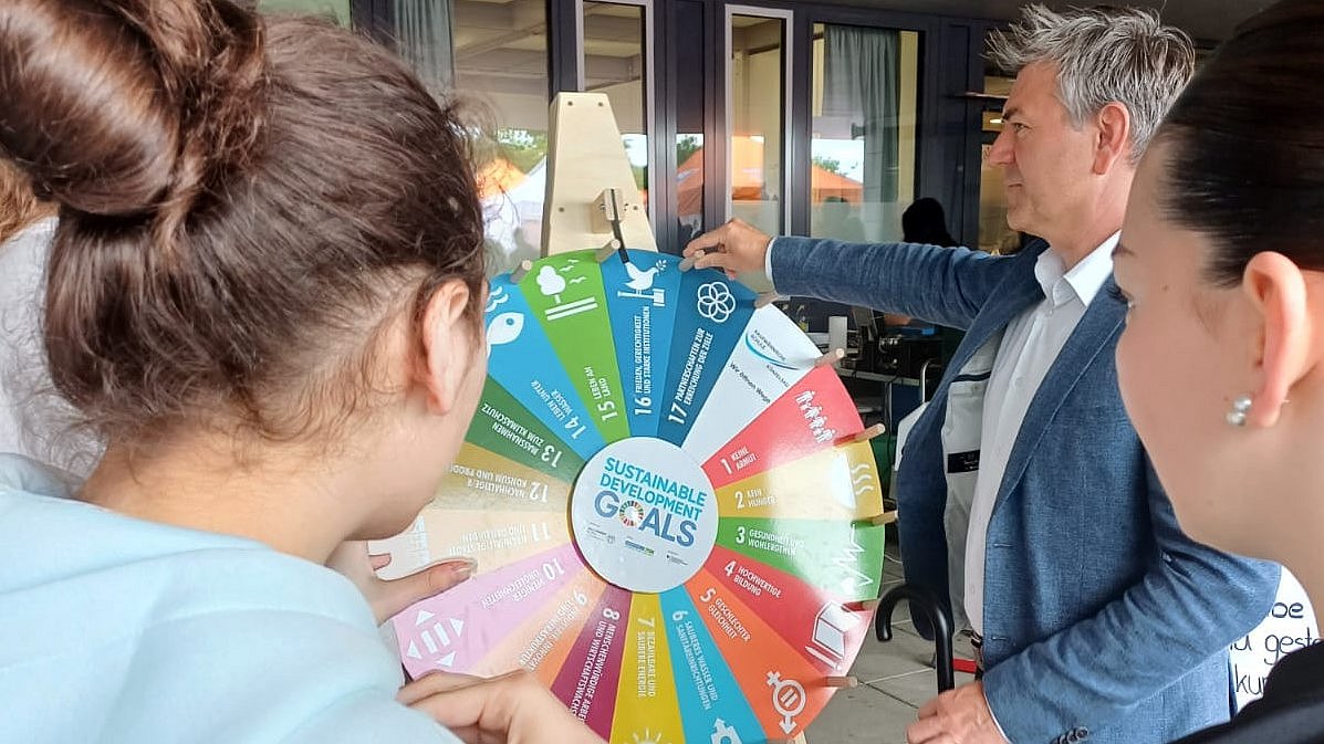 Nachhaltigkeits-Glücksrad mit den 17 SDGs