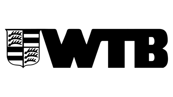 Logo des WTB: Württembergischer Tennisbund mit Wappen links vom WTB.