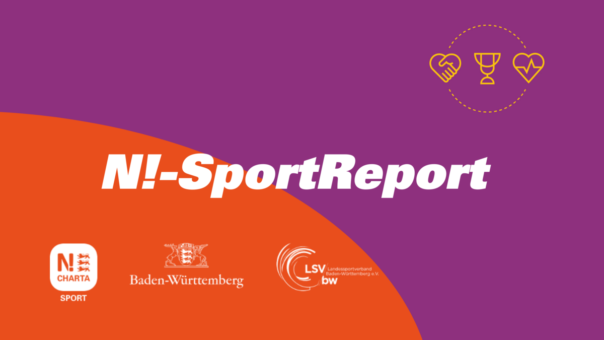 Darstellung zum N!-SportReport mit den Logos der N!-Charta Sport, des Land Baden-Württemberg und des LSVBW.