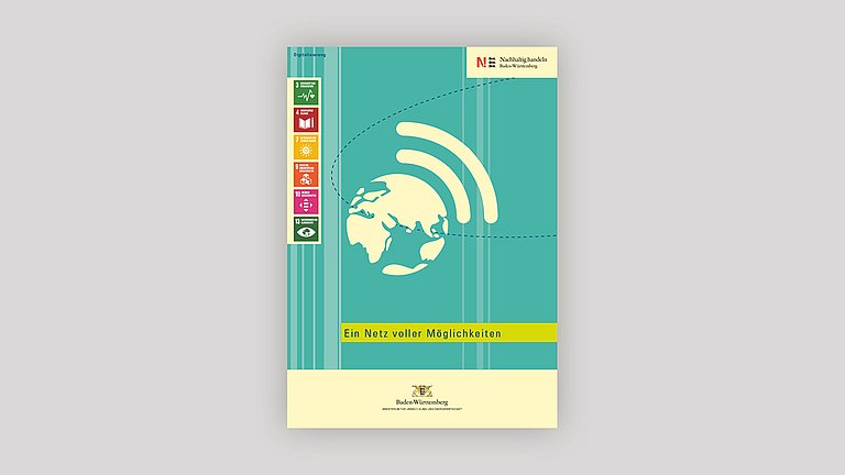 Titelseite des Themenheftes Digitalisierung mit der Weltkugel und einem daran anknüpfenden WLAN-Zeichen.