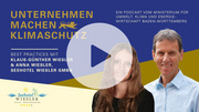 Podcast-Cover mit Bild von Klaus-Günther und Anna Wiesler, darüber ein transparentes Play-Zeichen.