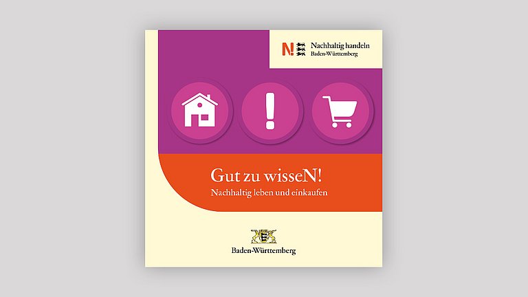Dargestellt wird die Broschüre "Gut zu wissen - Leben und Einkaufen" mit Informationen und Tipps zu diesem Thema.