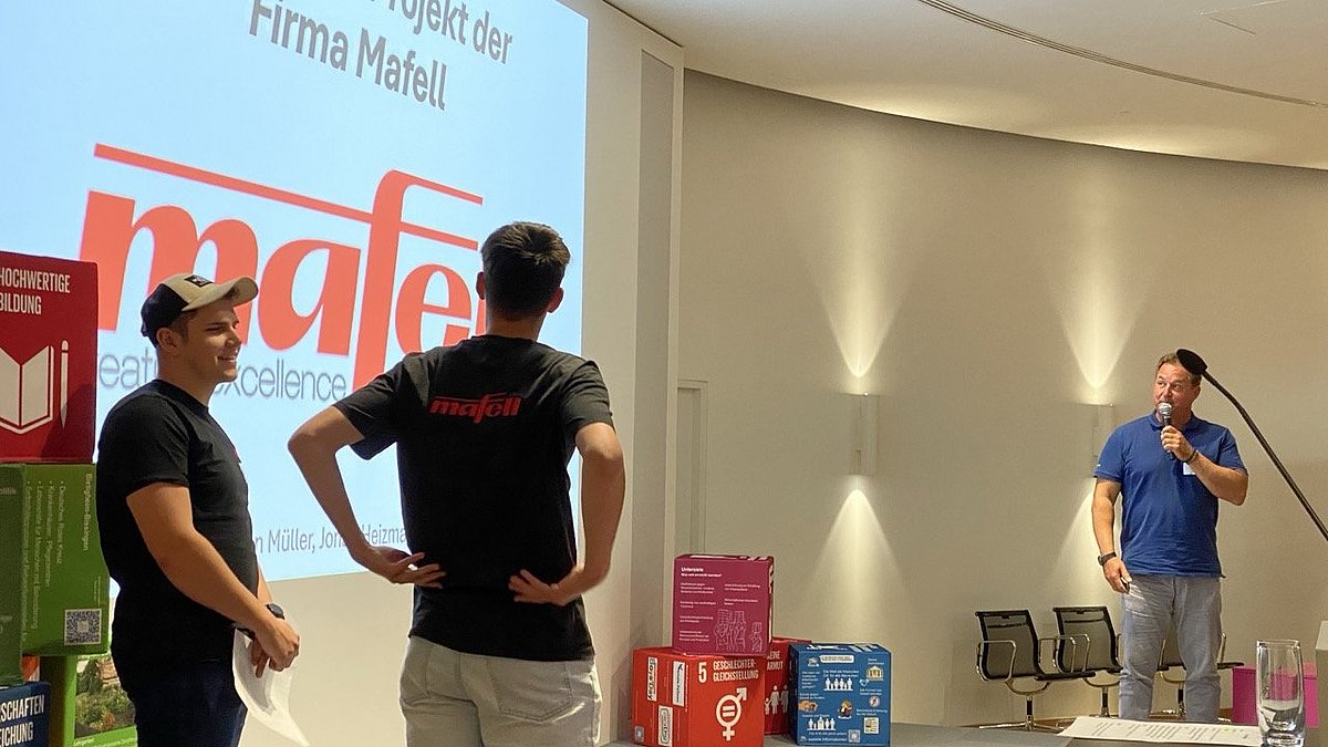 Projektvorstellung beim Fachtag „Berufliche Bildung für nachhaltige Entwicklung“ in der Landesbank in Stuttgart.