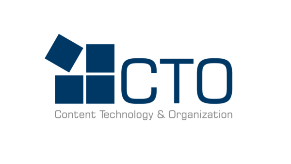 Logo von CTO mit den drei Buchstaben in dunkelblau und vier dunkelblauen Quadraten daneben.
