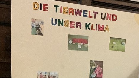 Wir haben ein Abschlussplakat über das Projekt mit den Kindern gestaltet mit Aussagen der Kinder und Fotos, die wir über das Projekt gemacht haben. Kinder brachten Lösungsvorschläge, um unser Klima verbessern zu können.