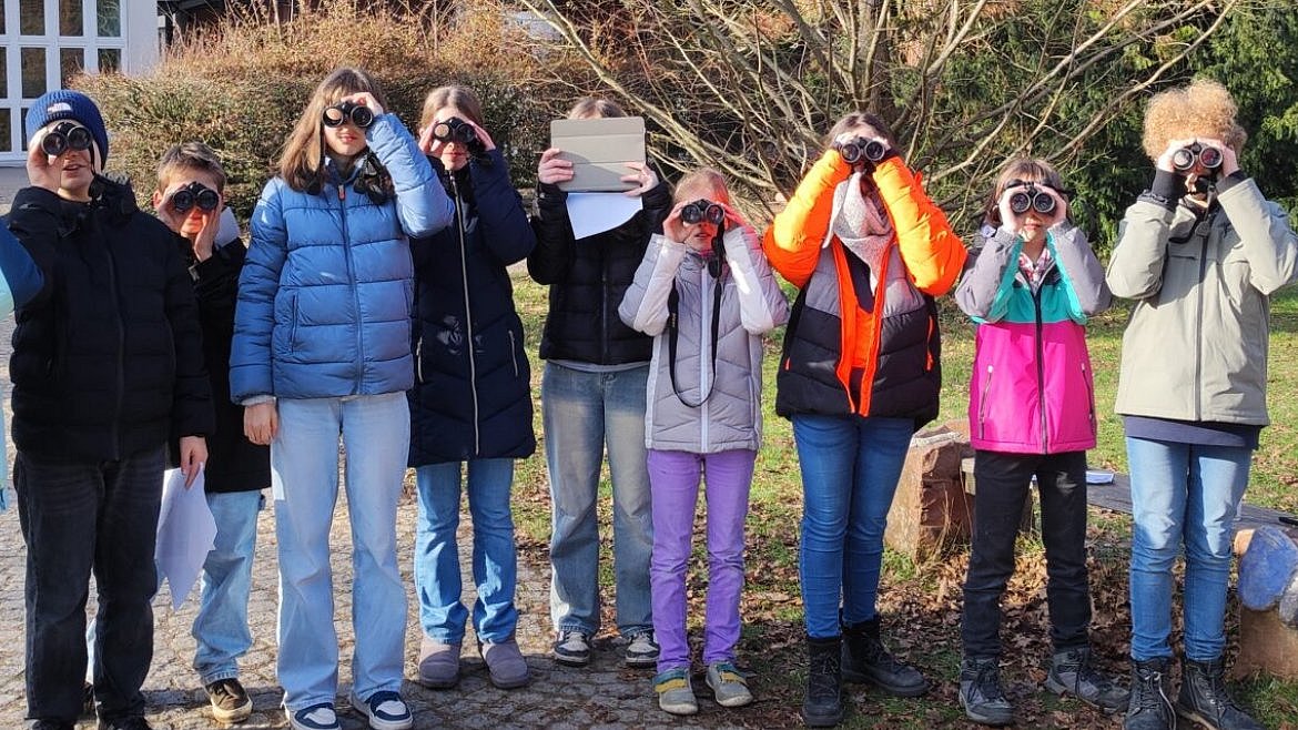 Vogelbeobachtung bei der Stunde der Wintervögel am Thadden-Gymnasium