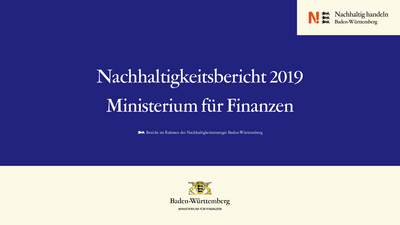 Nachhaltigkeitsbericht 2019 des Ministeriums für Finanzen.