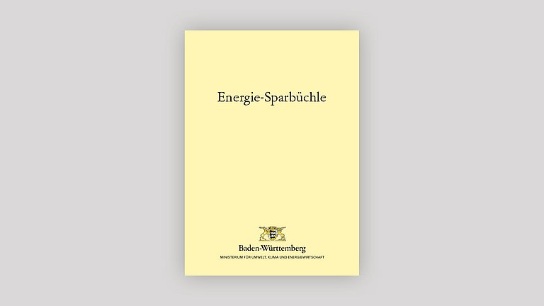 Das gelbe Cover des Energiesparbüchle mit schwarzer Schrift. 