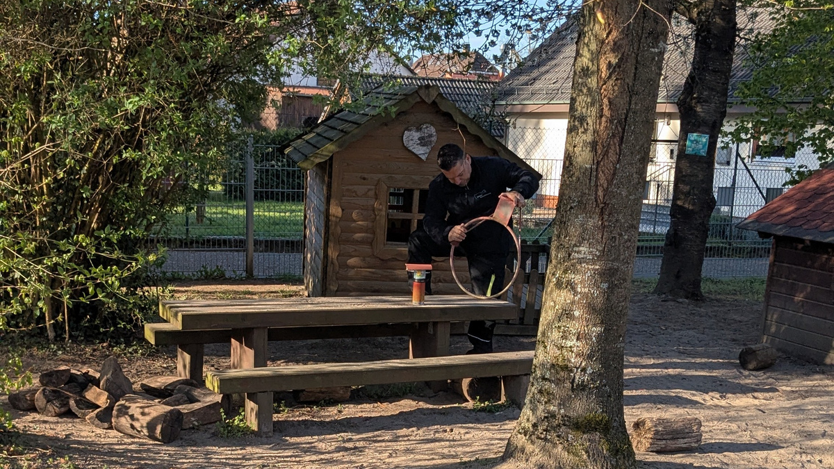 Beim Audi-Projekt wurde der Basketballkorb erneuert.