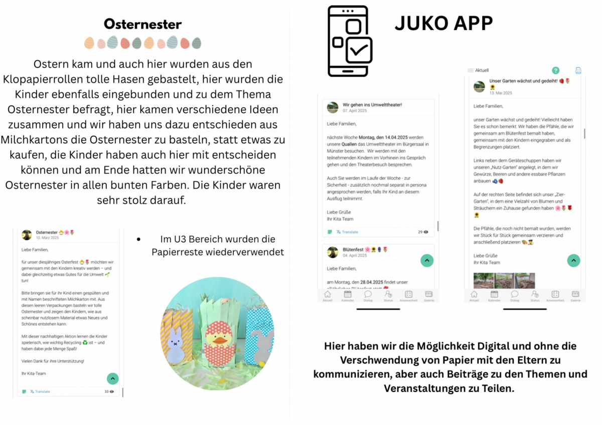 Informationen zu nachhaltigen Projekten in der Kita Austraße.