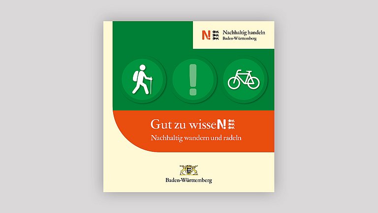 Dargestellt wird die Broschüre "Gut zu wissen - Wandern und Radeln" mit Informationen und Tipps zu diesem Thema.