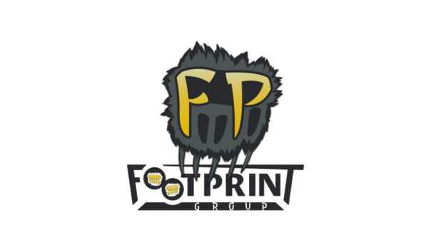 Logo von Footprint Group in dunkelgrau mit gelber Schrift