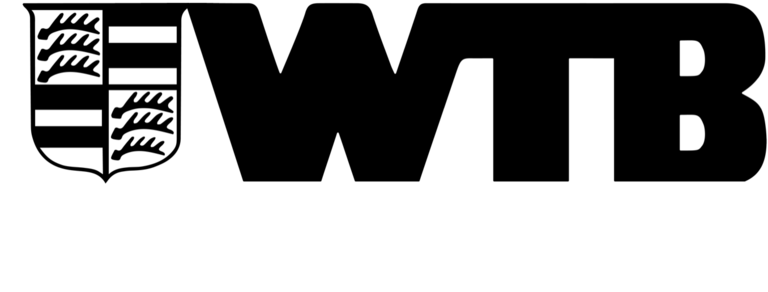 Logo des WTB: Württembergischer Tennisbund mit Wappen links vom WTB.