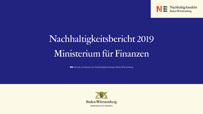 Nachhaltigkeitsbericht 2019 des Ministeriums für Finanzen.