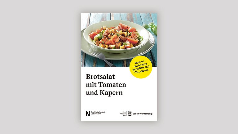 Titelseite der Rezept-Postkarte Brotsalat.