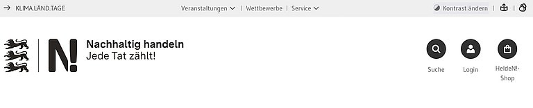Ein Sreenshot des Headers zeigt die ersten beiden Navigationszeilen.