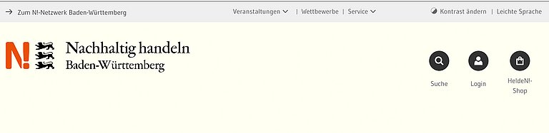 Ein Sreenshot des Headers zeigt die ersten beiden Navigationszeilen.