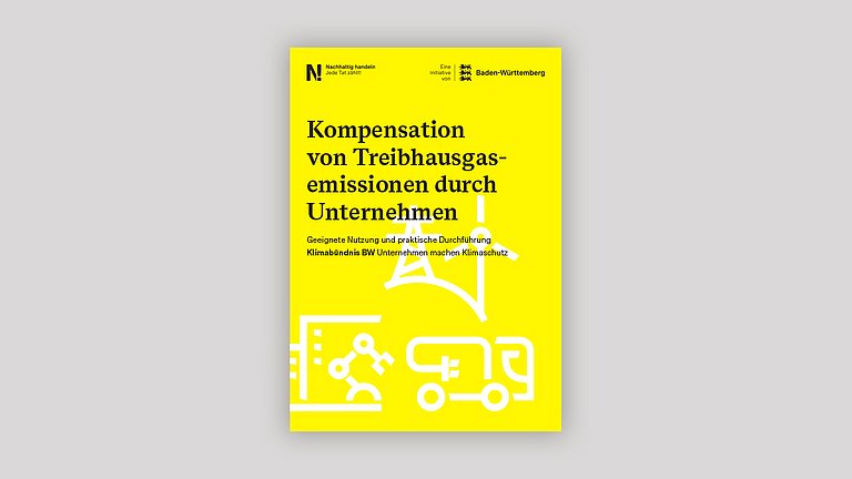 Titelbild des Leitfadens „Kompensation Treibhausgas"