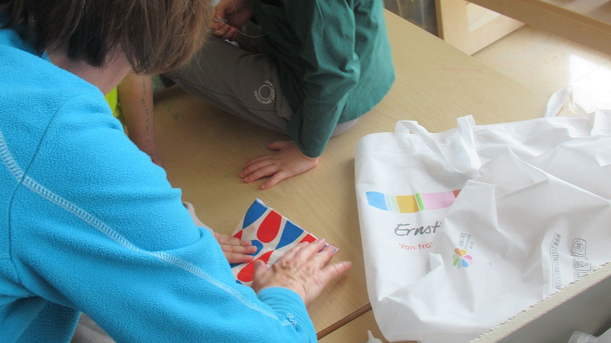 Fertige Tasche eines Kindes.