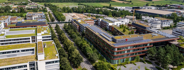 Luftbildaufnahme des Vector-Campusses in Stuttgart