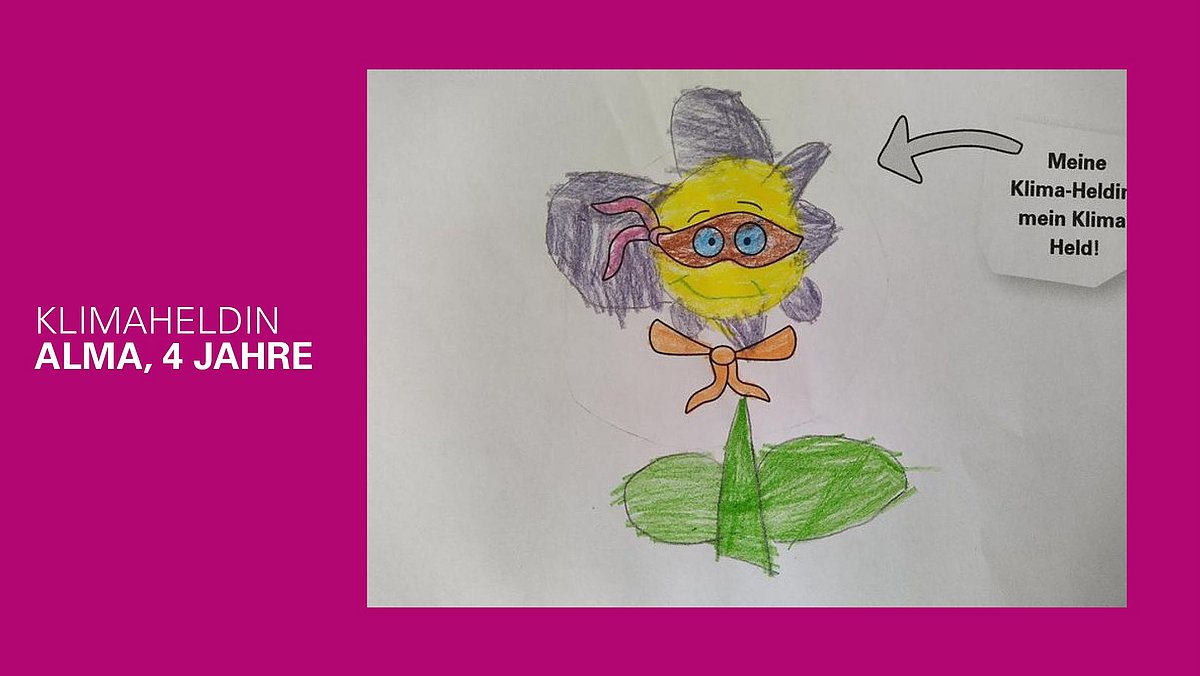 gemaltes Bild eines Klimahelden von Alma, 4 Jahre