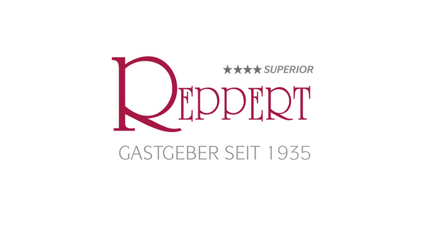 Logo des Hotels Reppert, 3 Sterne Superior, Gastgeber seit 1935.